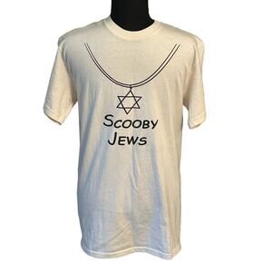 Scooby Jews t-shirt, “Those Meddling Clusy!” on  back. Jewish T-Shirt Mens small